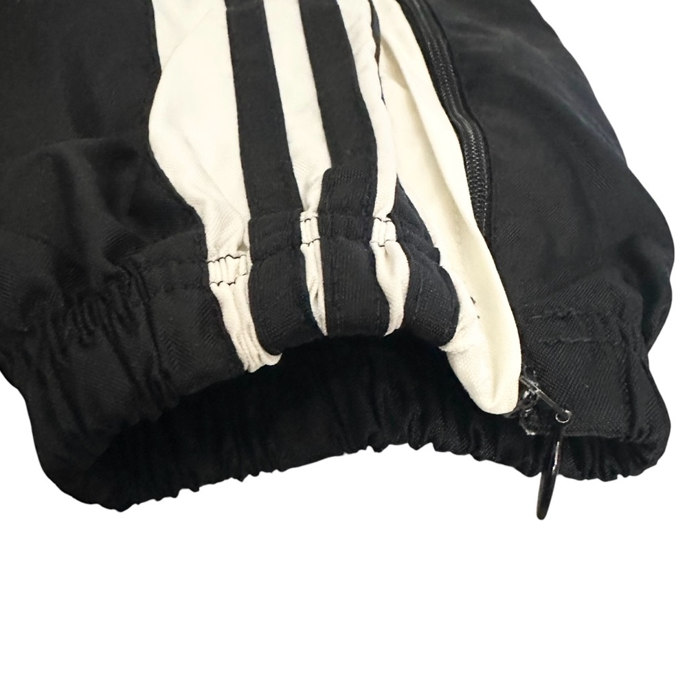 Adidas Track Pants M (10-12) Black Zipper Cinched Cuffs Drawstring - Picture 8 of 8